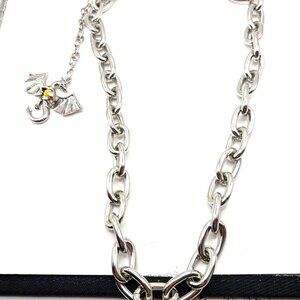 Dragon Heavy Metal Single Layer Silver Tone Chain 22 Inches Long